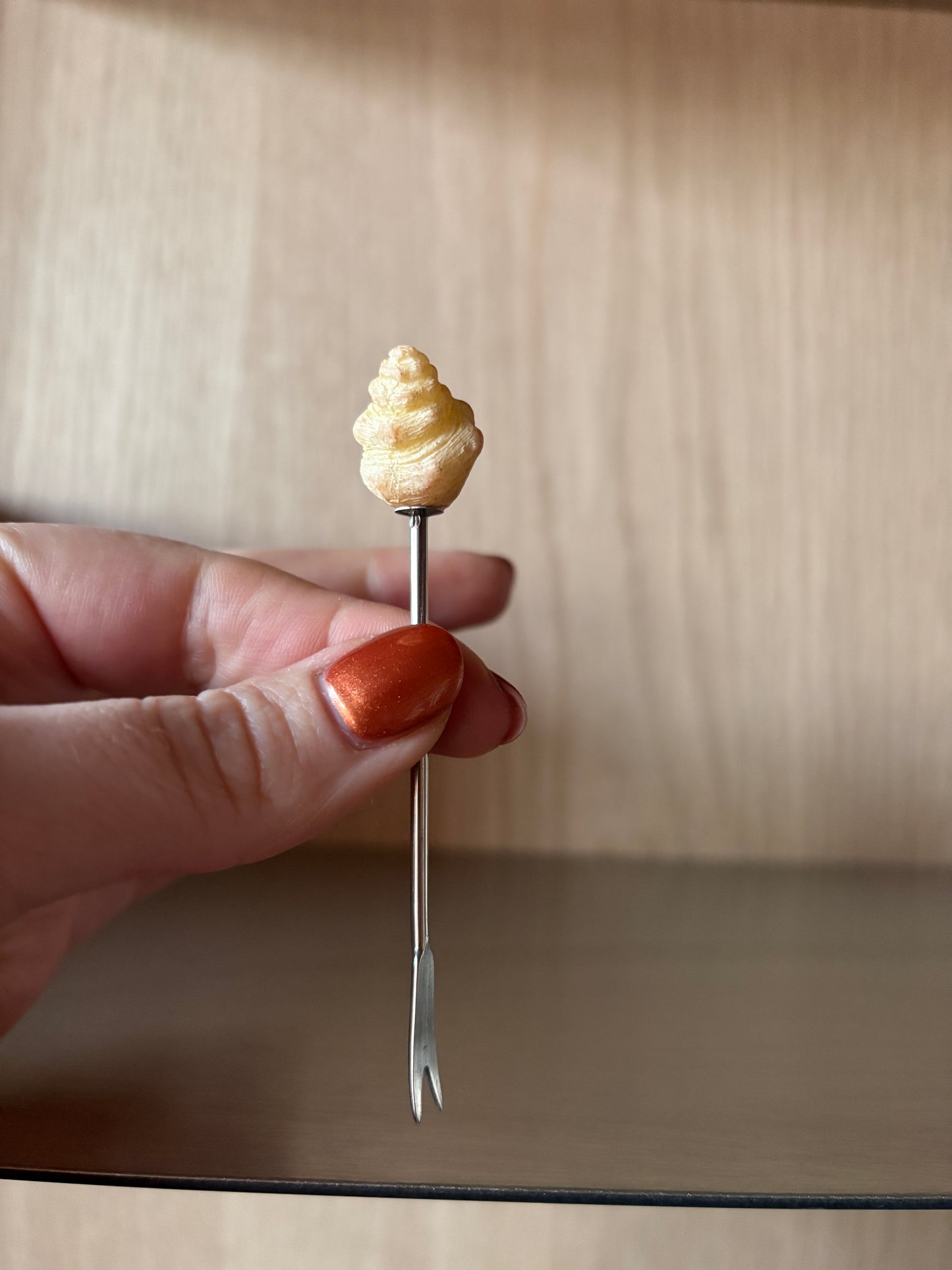 Vintage Ceramic Shell Cocktail Picks - Set of 6