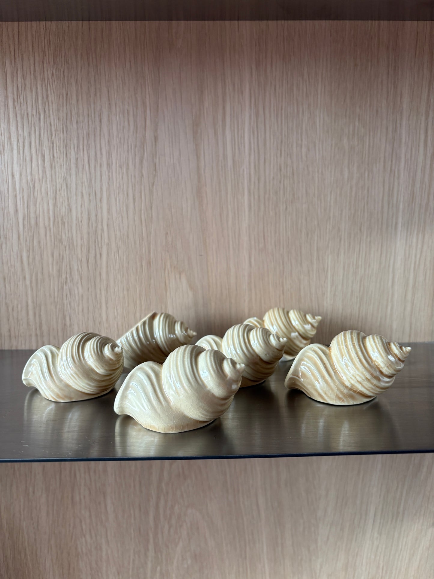 Vintage Ceramic Seashell Napkin Holders - set of 6