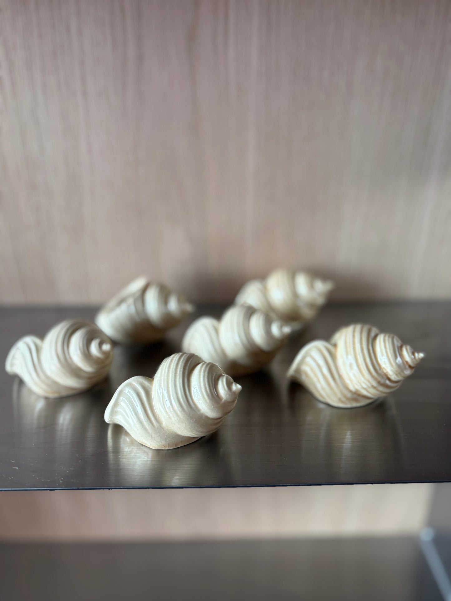 Vintage Ceramic Seashell Napkin Holders - set of 6