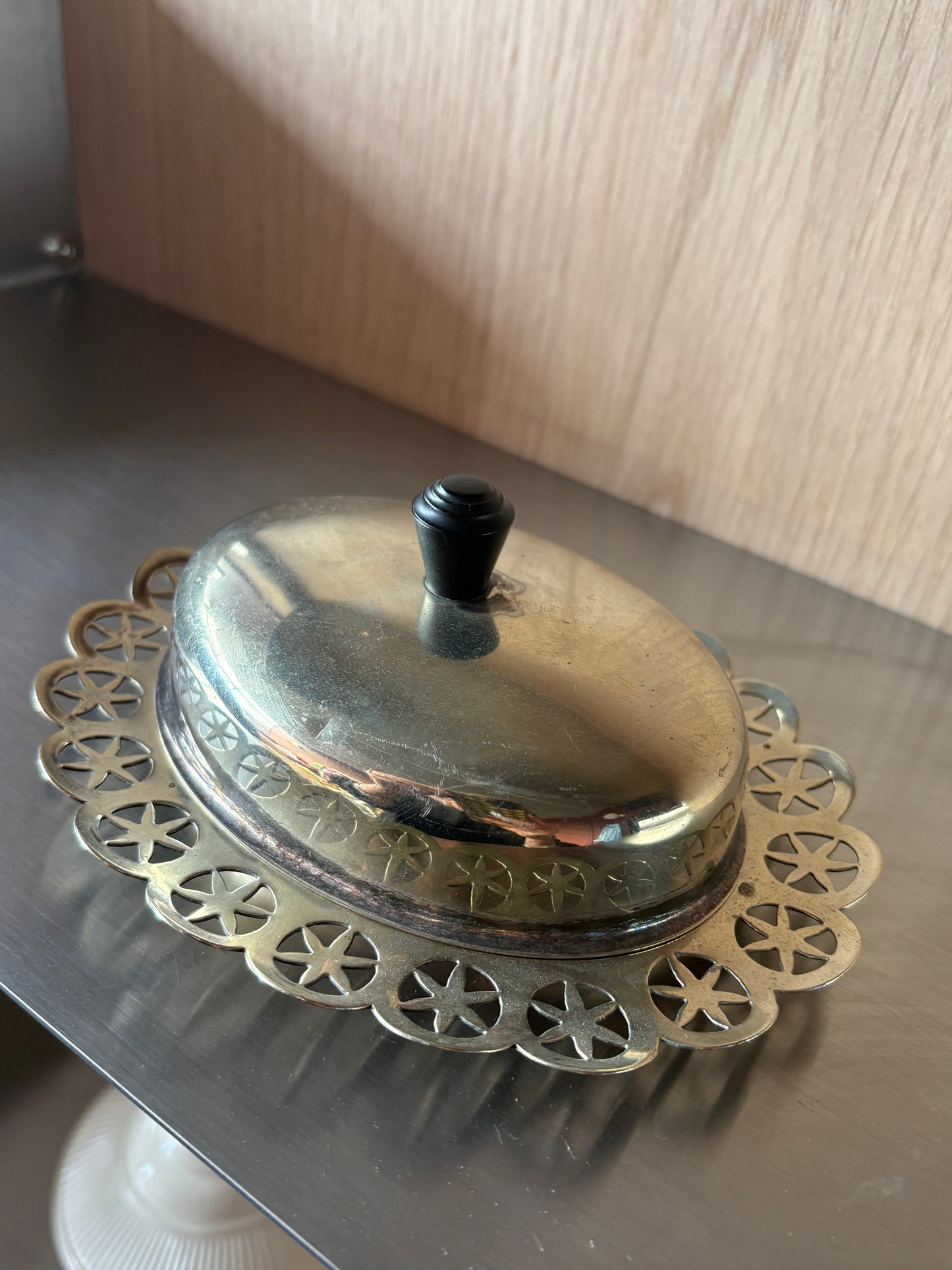 Vintage Silver Art Deco Oval Butter Dish