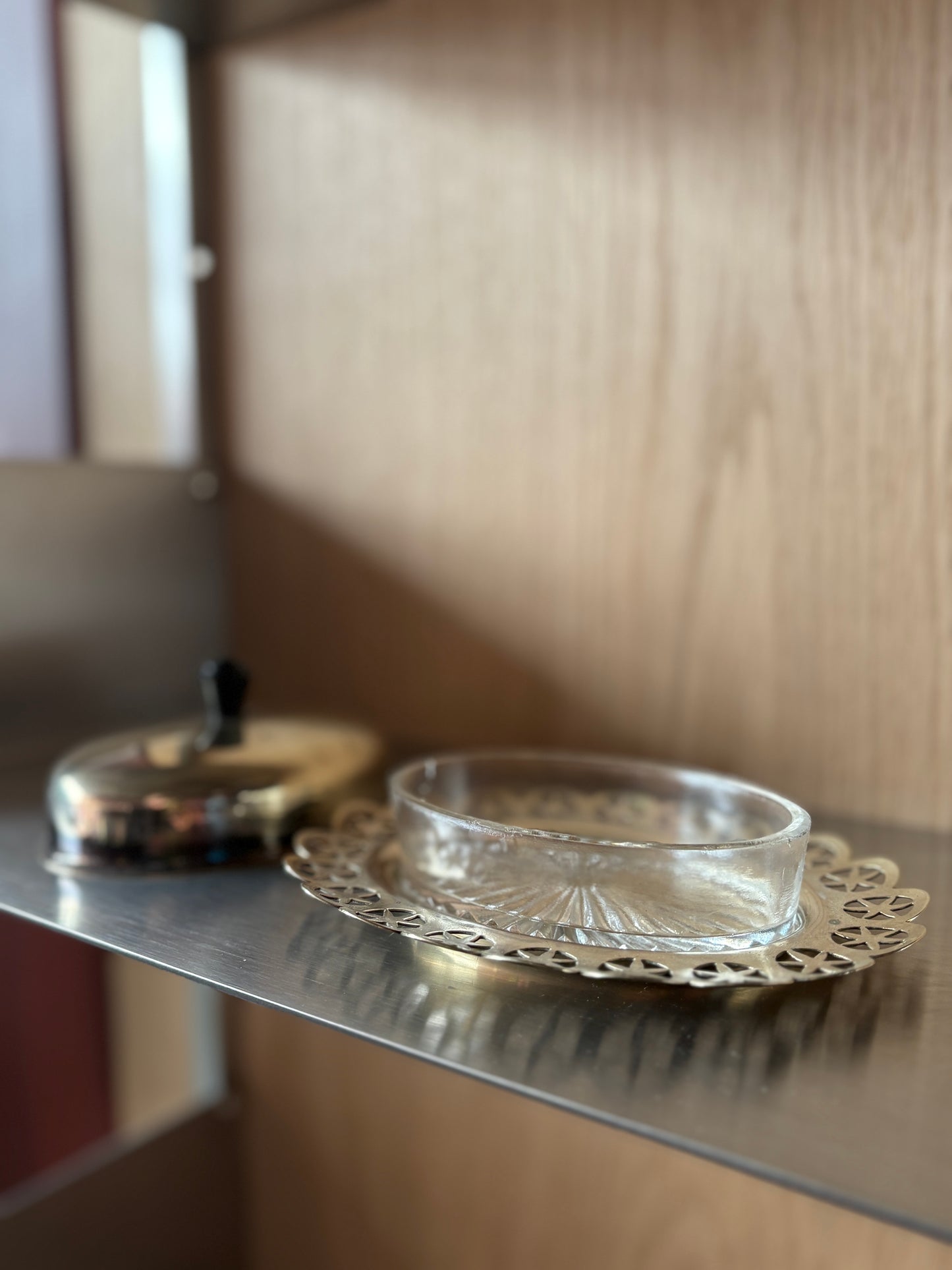 Vintage Silver Art Deco Oval Butter Dish