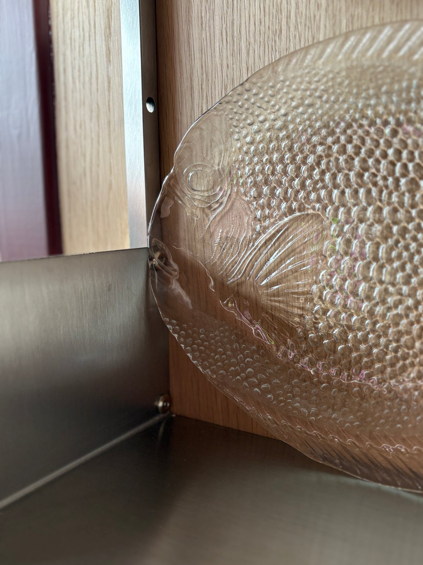 Vintage Large Glass Fish Serving Plate