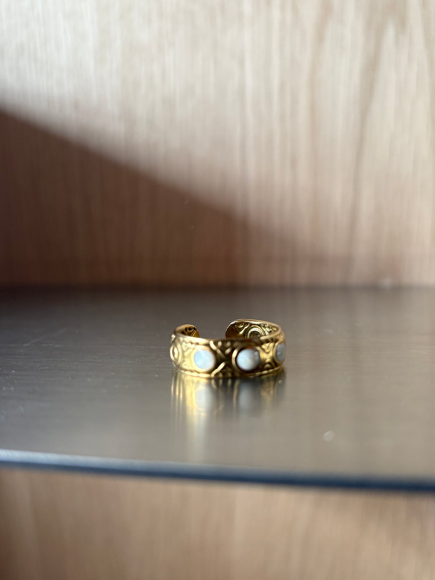 Vintage Gold Ring Opal Stones