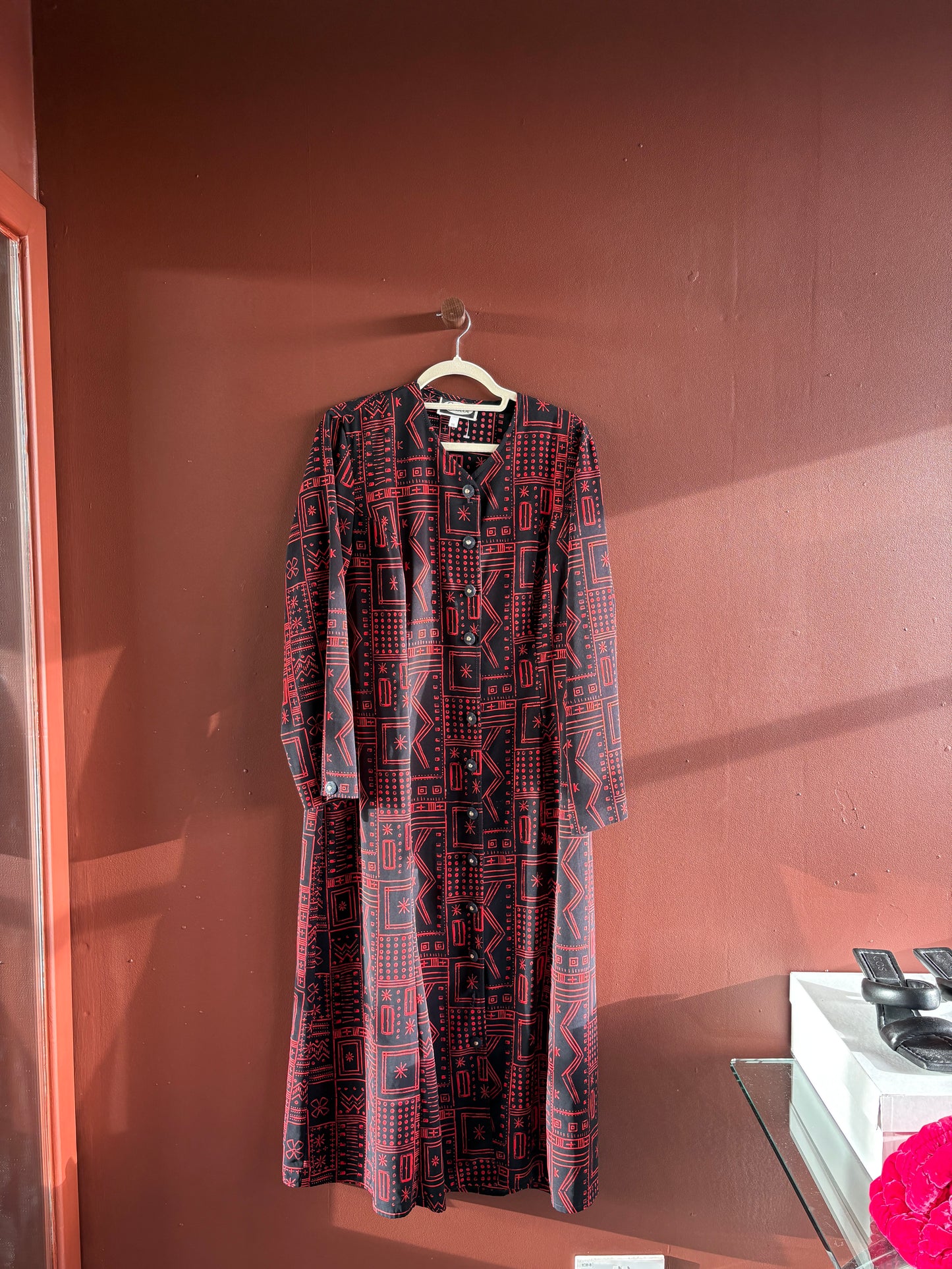Vintage 80s Abstract Shirt Dress