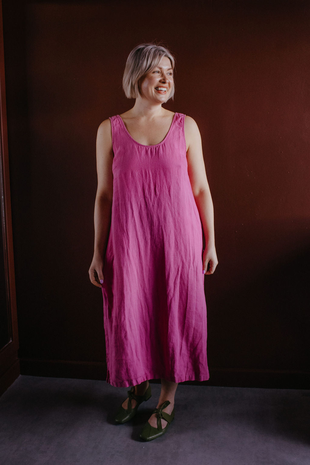 LF Markey Cerise Pink Linen Dress
