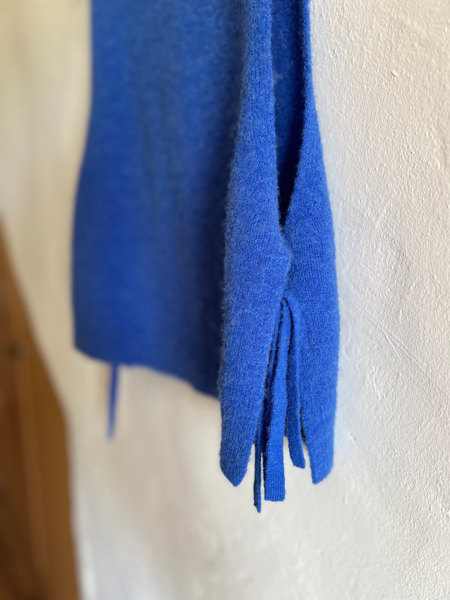 Lowie Colbalt Sleeveless Knit Vest against white wall