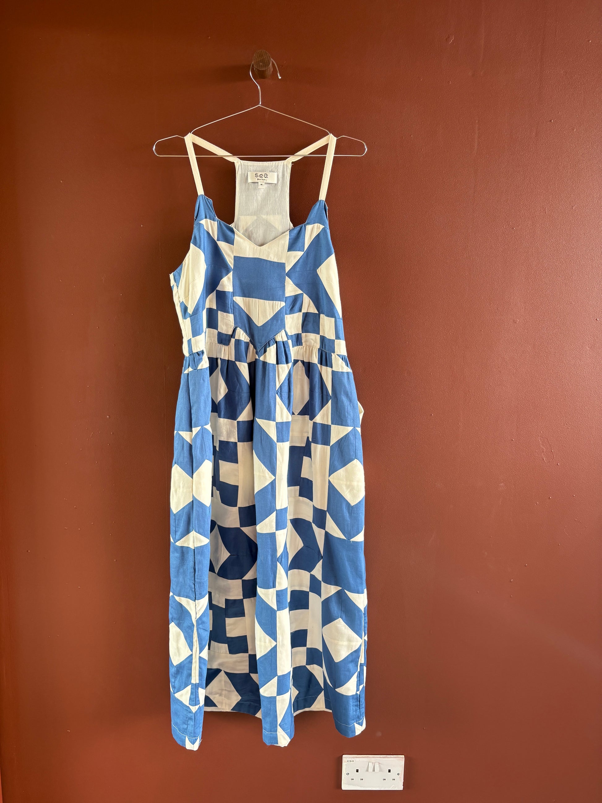 Sea New York Blue Patchwork Dress